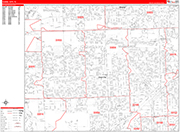 Carol City  Wall Map Red Line Style